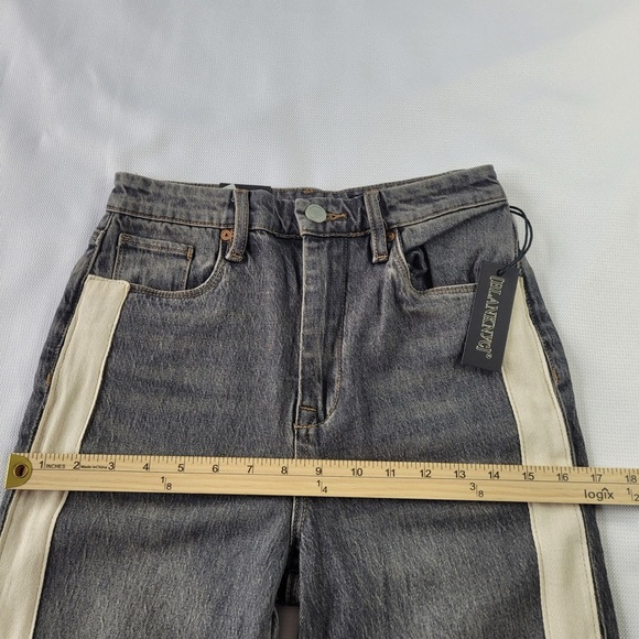 NWT Blank NYC The Cooper Women's Gray Jeans with Cream Stripes size 25 - Picture 9 of 14